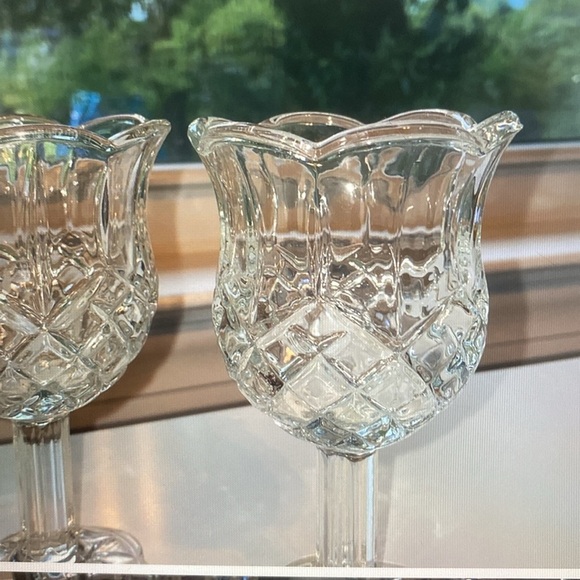 Pineapple Cut Glass Candlestick - Picture 2 of 3